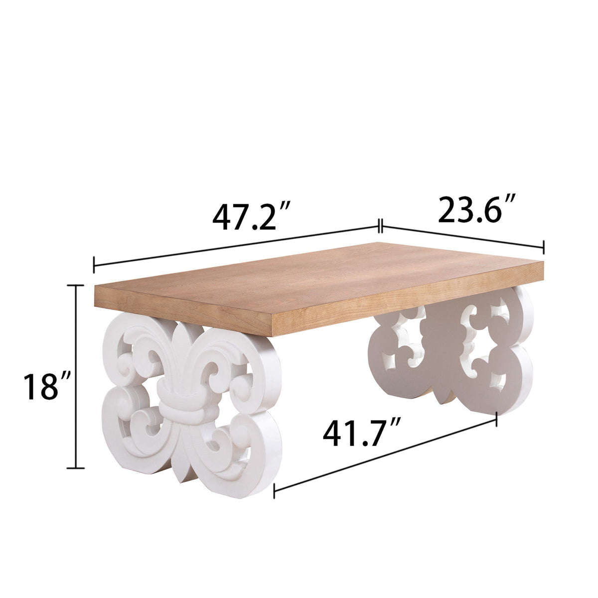 Ornate Scroll Base Coffee Table by Unique Piece Furniture