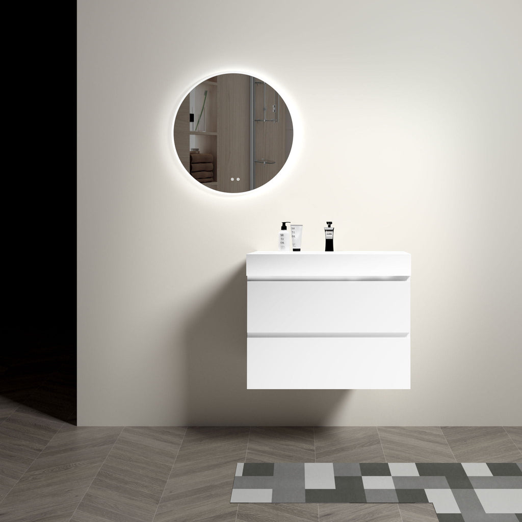 Alice - Bathroom Vanity With Large Storage, Sink, Wall Mounted by Unique Piece Furniture