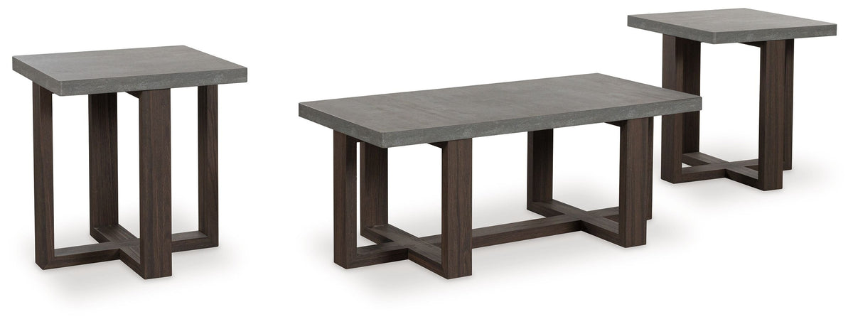 Dynnford - Occasional Table Set (Set of 3) - Gray / Brown by Unique Piece Furniture