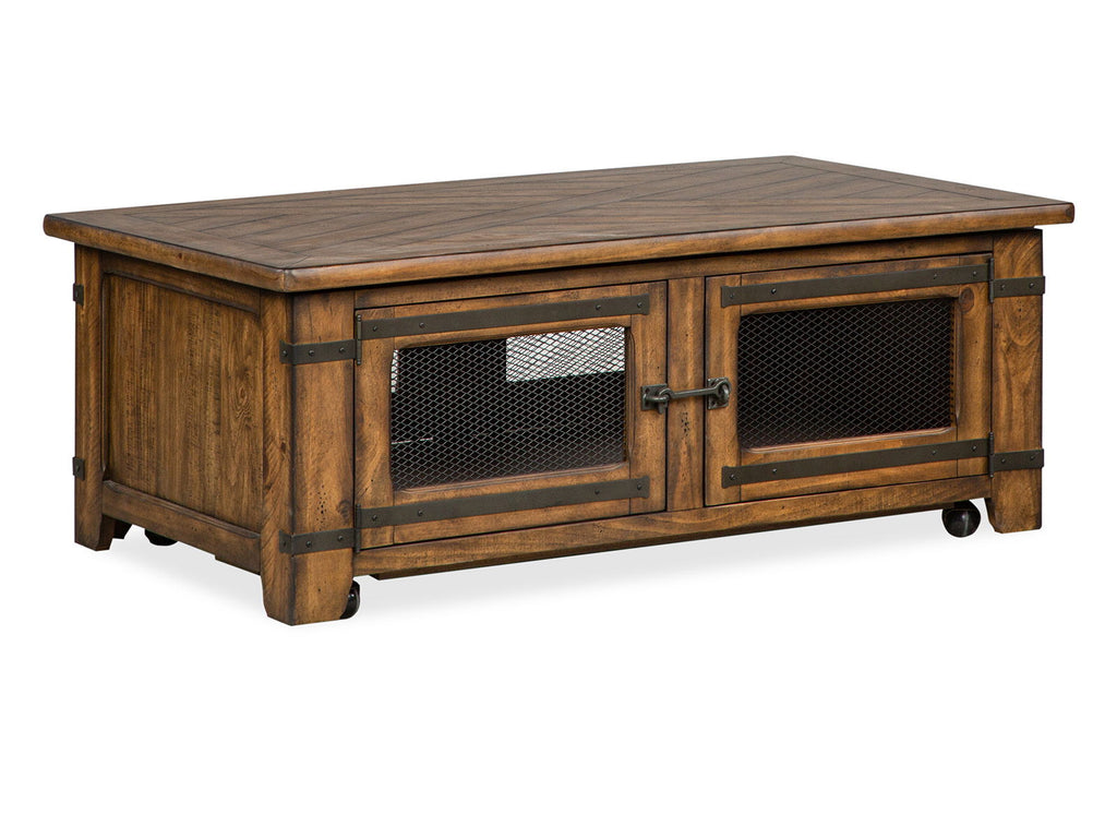 Chesterfield - Top Storage Cocktail Table With Casters - Farmhouse Timber by Unique Piece Furniture