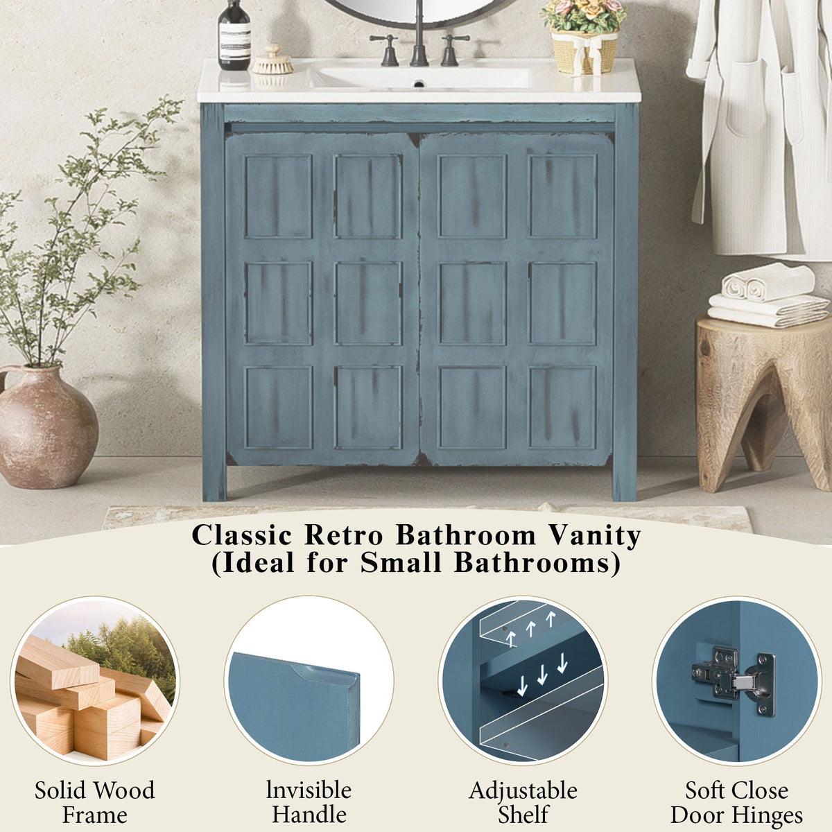 Bathroom Vanity Organizer With Sink, Combo Cabinet Set, Bathroom Storage Cabinet by Unique Piece Furniture