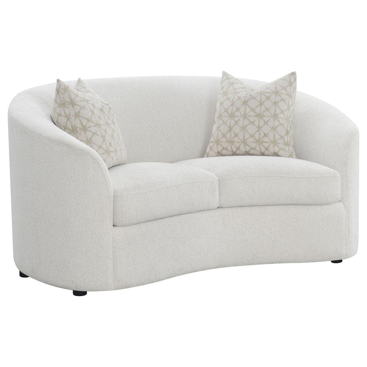 Rainn Boucle Upholstered Sloped Arm Loveseat Latte by Unique Piece Furniture