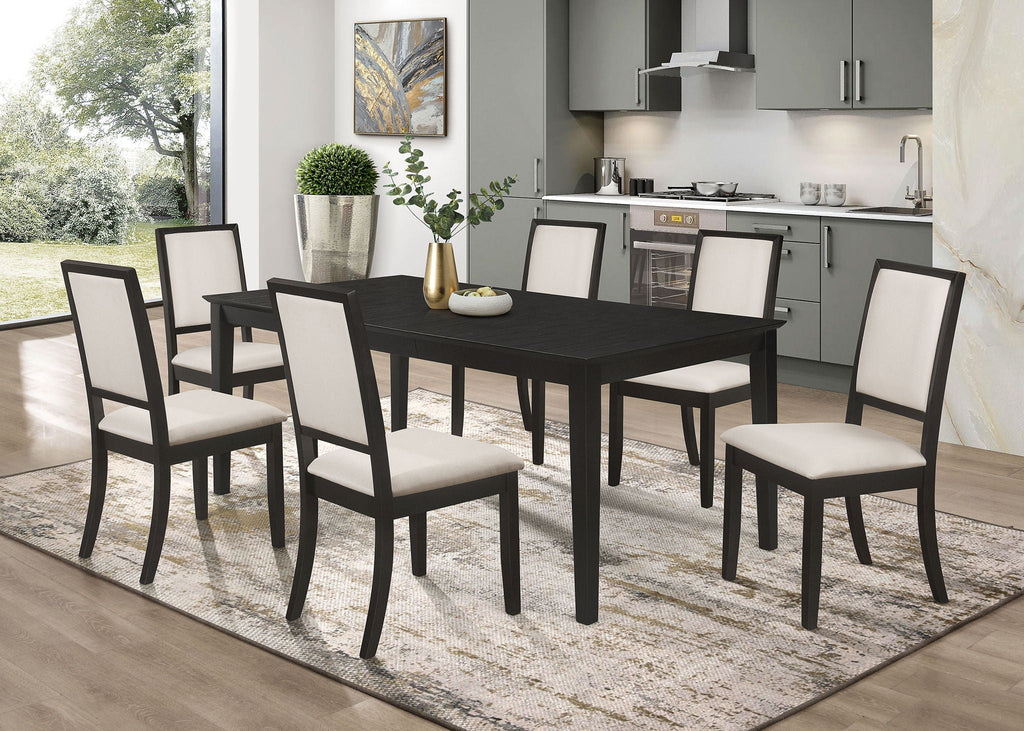 Louise 7-piece Rectangular Extension Leaf Dining Set Black by Unique Piece Furniture