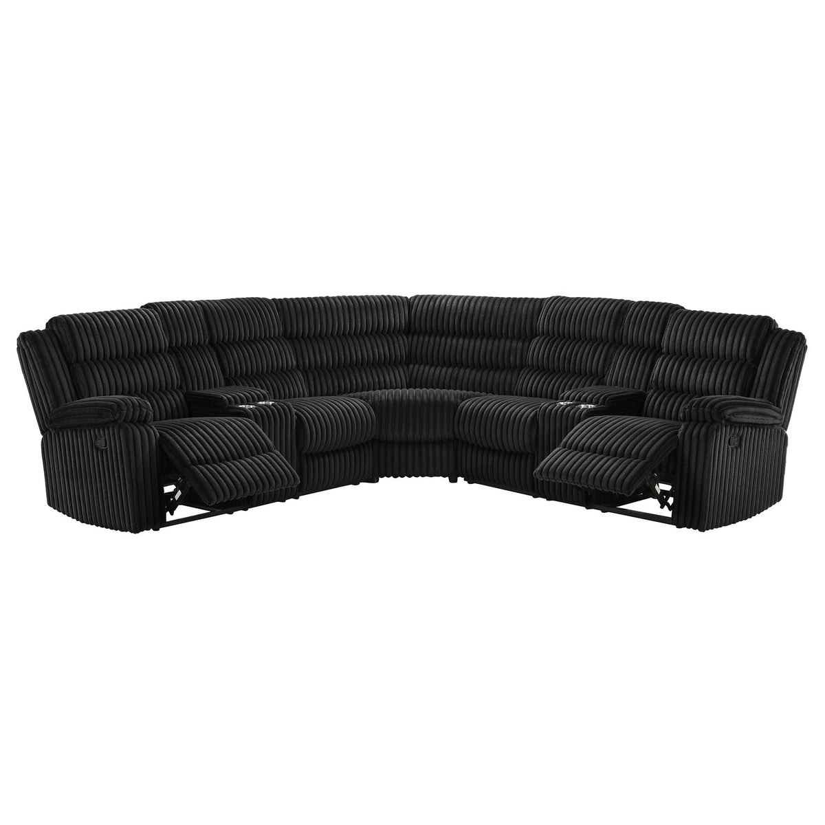 Atkinson Upholstered Reclining Sectional Sofa Black by Unique Piece Furniture