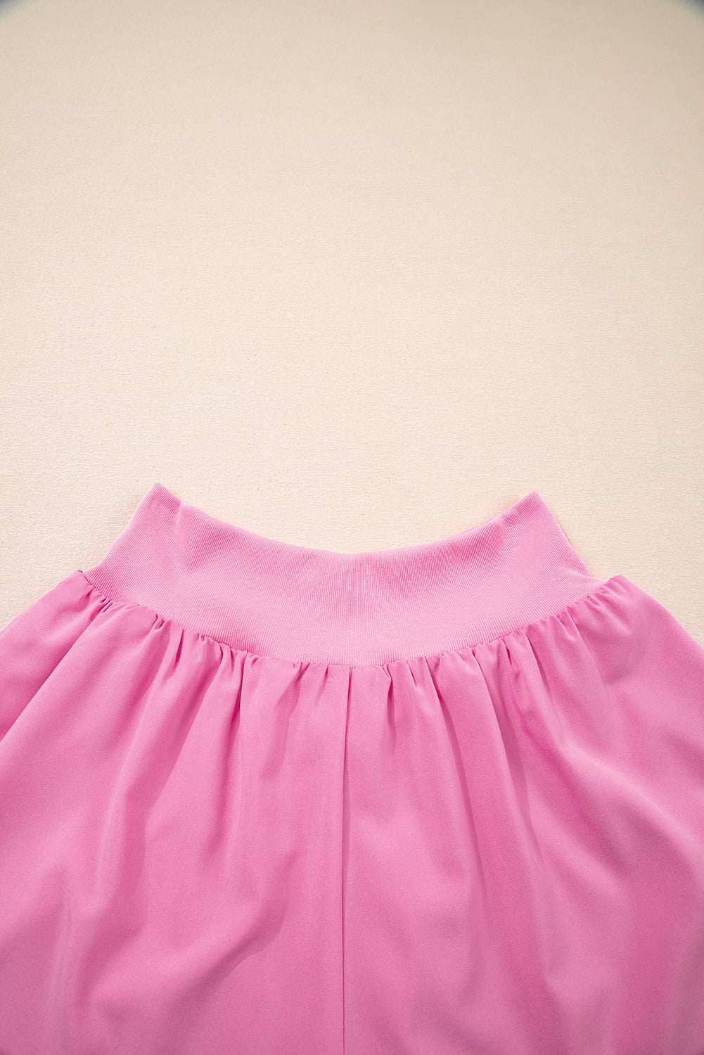Bright Pink Crossed Waist Tiered Flowy Shorts by Wild and Free Boutique