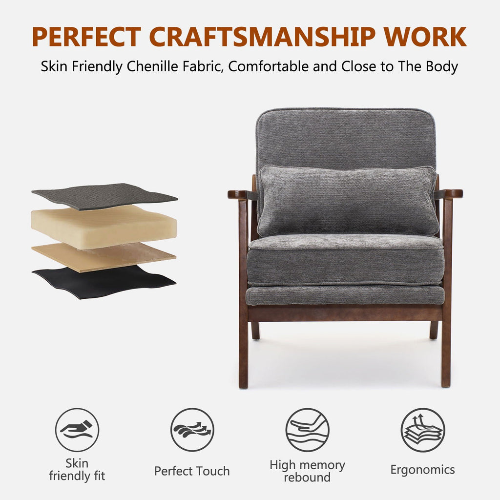 Living Room Chair With Lumbar Pillow by Unique Piece Furniture