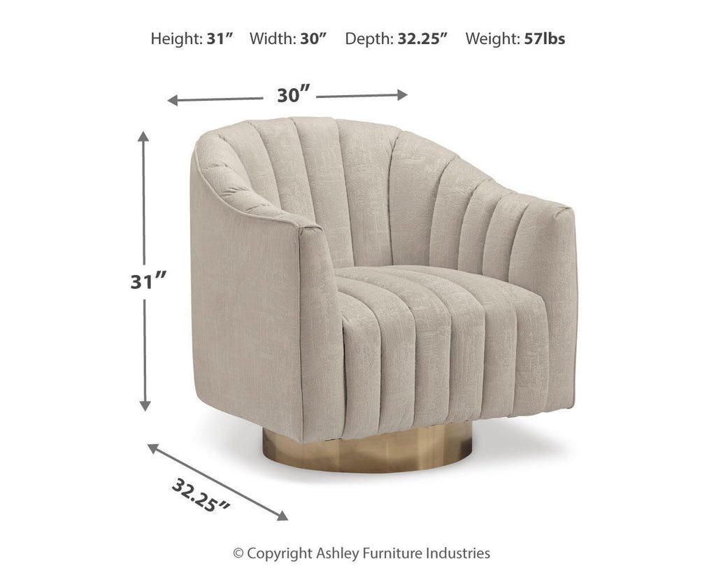 Penzlin - Swivel Accent Chair - Pearl by Unique Piece Furniture