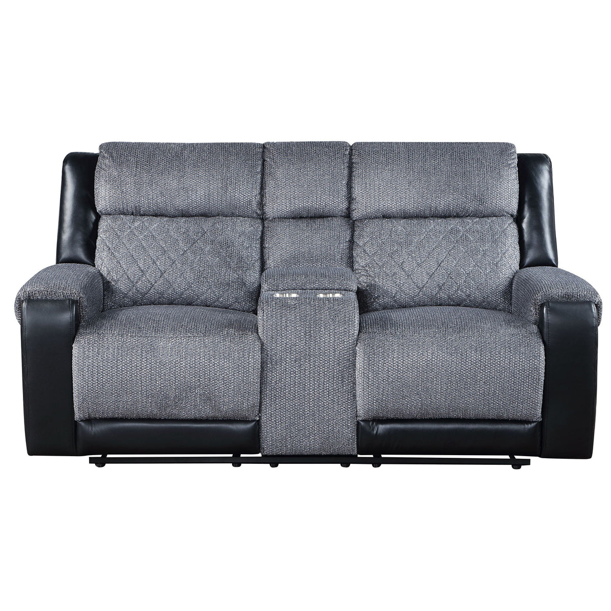 Alicia - Console Reclining Loveseat - Gray Black by Unique Piece Furniture