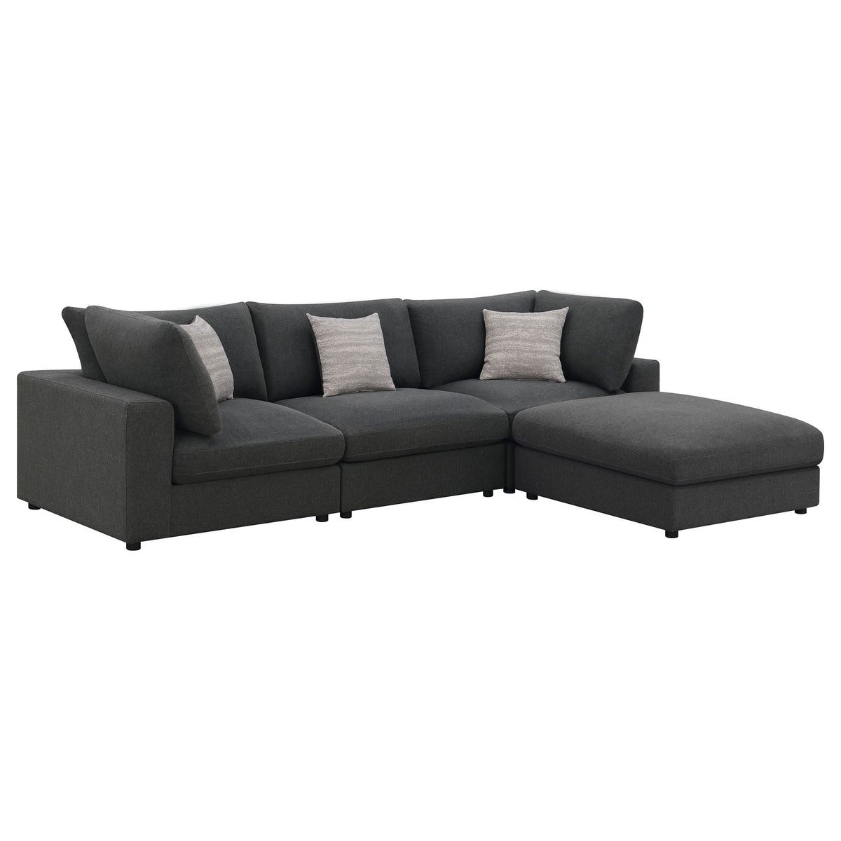 Serene 4-piece Upholstered Modular Sectional Sofa Charcoal by Unique Piece Furniture