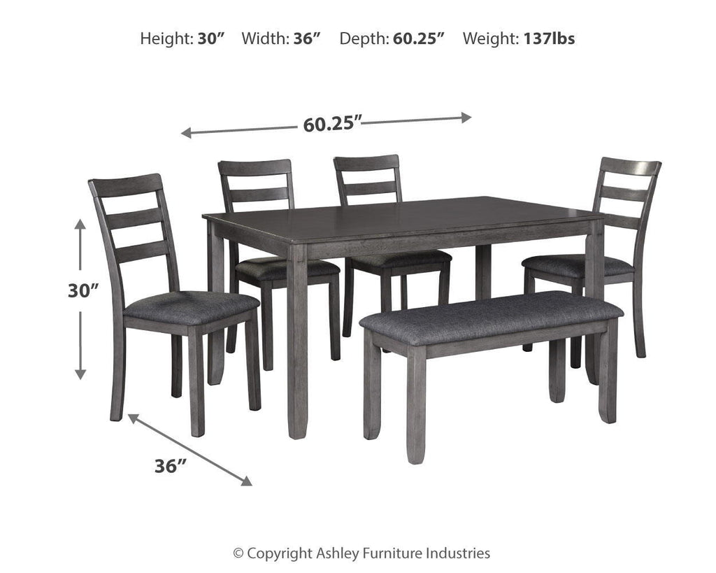 Bridson - RECT DRM Table Set (Set of 6) - Gray by Unique Piece Furniture