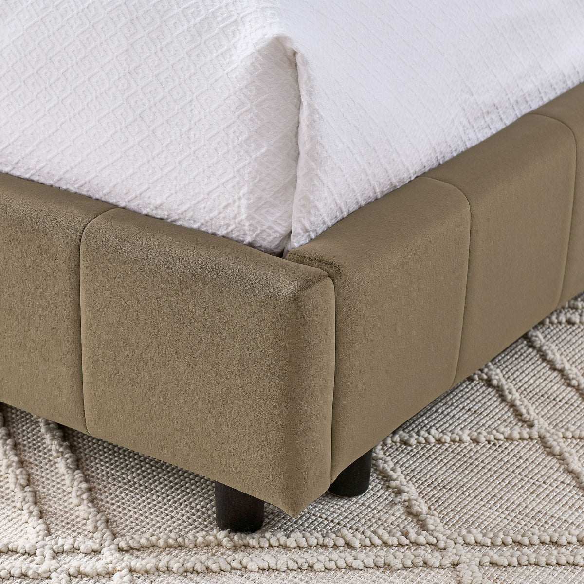 Upholstered Bed Frame With Tufted Backrest And Armrests by Unique Piece Furniture