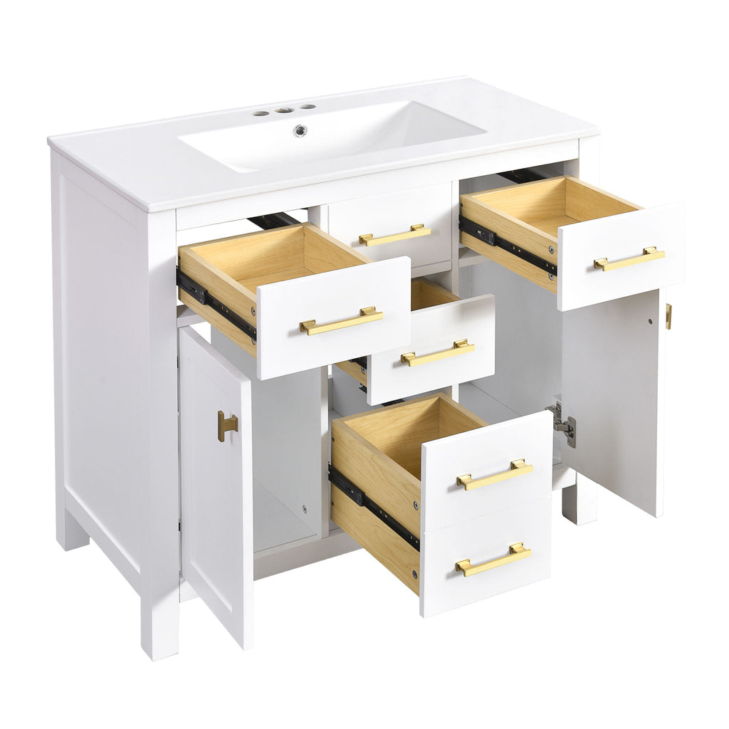 Bathroom Vanity With Sink Combo Set, Modern Bathroom Cabinet With 4 Drawers by Unique Piece Furniture