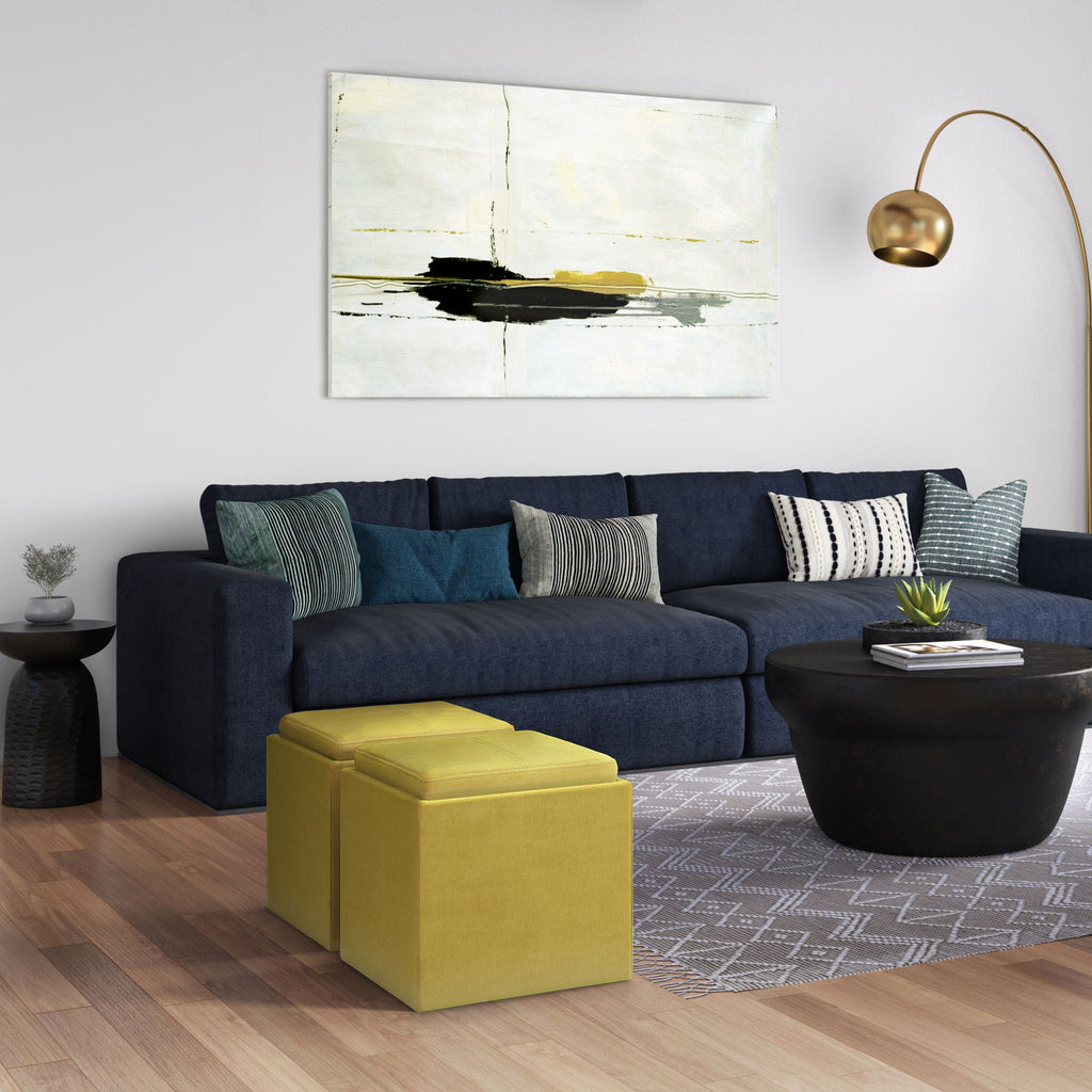 Rockwood - Upholstered Cube Storage Ottoman With Tray by Unique Piece Furniture