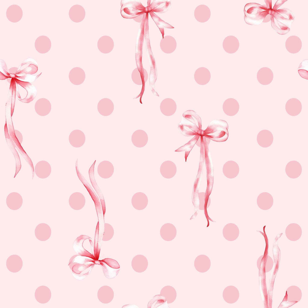 Pink Bow Print Contrast Pipping Short Pajamas Set by Wild and Free Boutique
