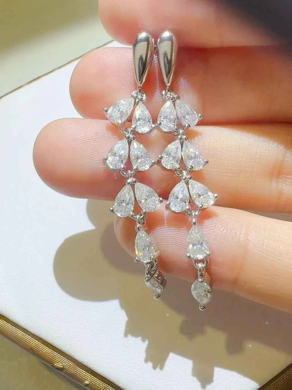 6 Carat Moissanite 925 Sterling Silver Bar Earrings by Wild and Free Boutique