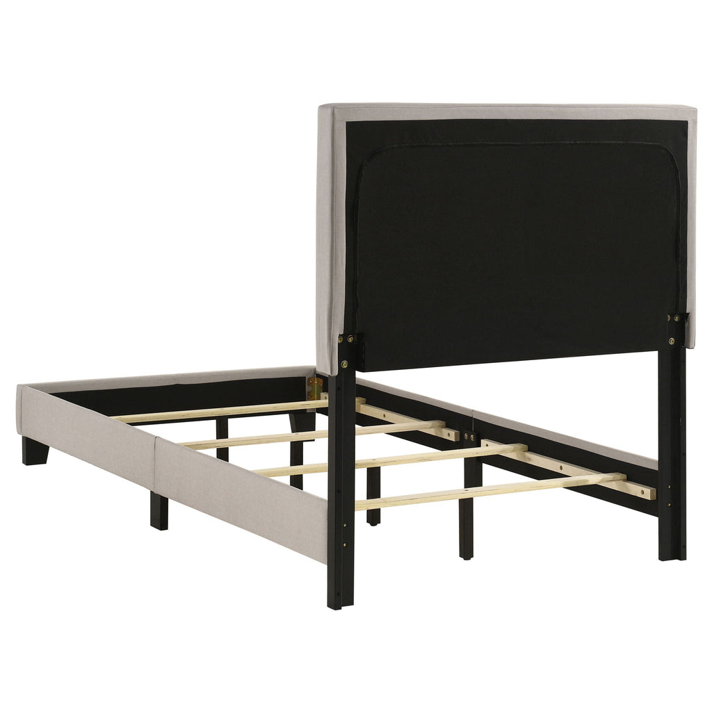 Boyd Upholstered Twin Panel Bed Ivory by Unique Piece Furniture