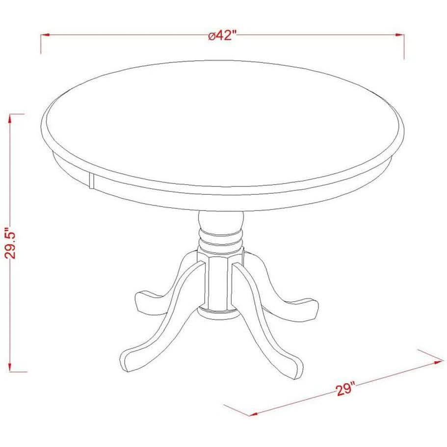 Mahogany Dining Table Set 5 Piece With Linen Chairs by ShipItFurniture