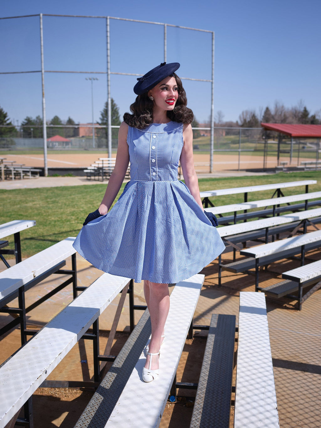 Elizabeth Dress in Gingham - XS only by Retrolicious