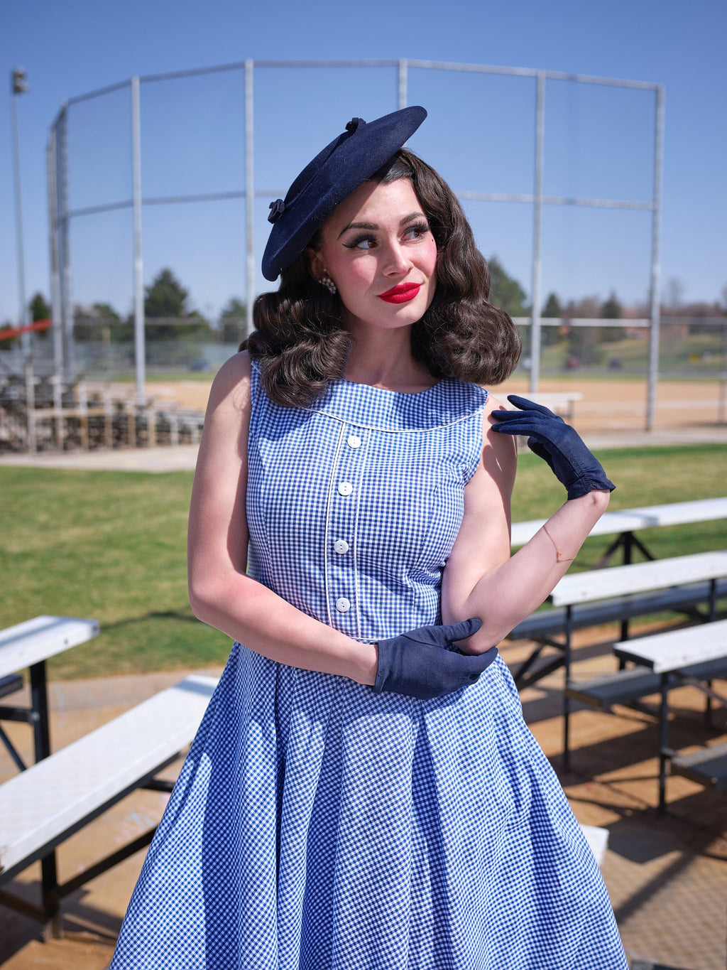 Elizabeth Dress in Gingham - XS only by Retrolicious