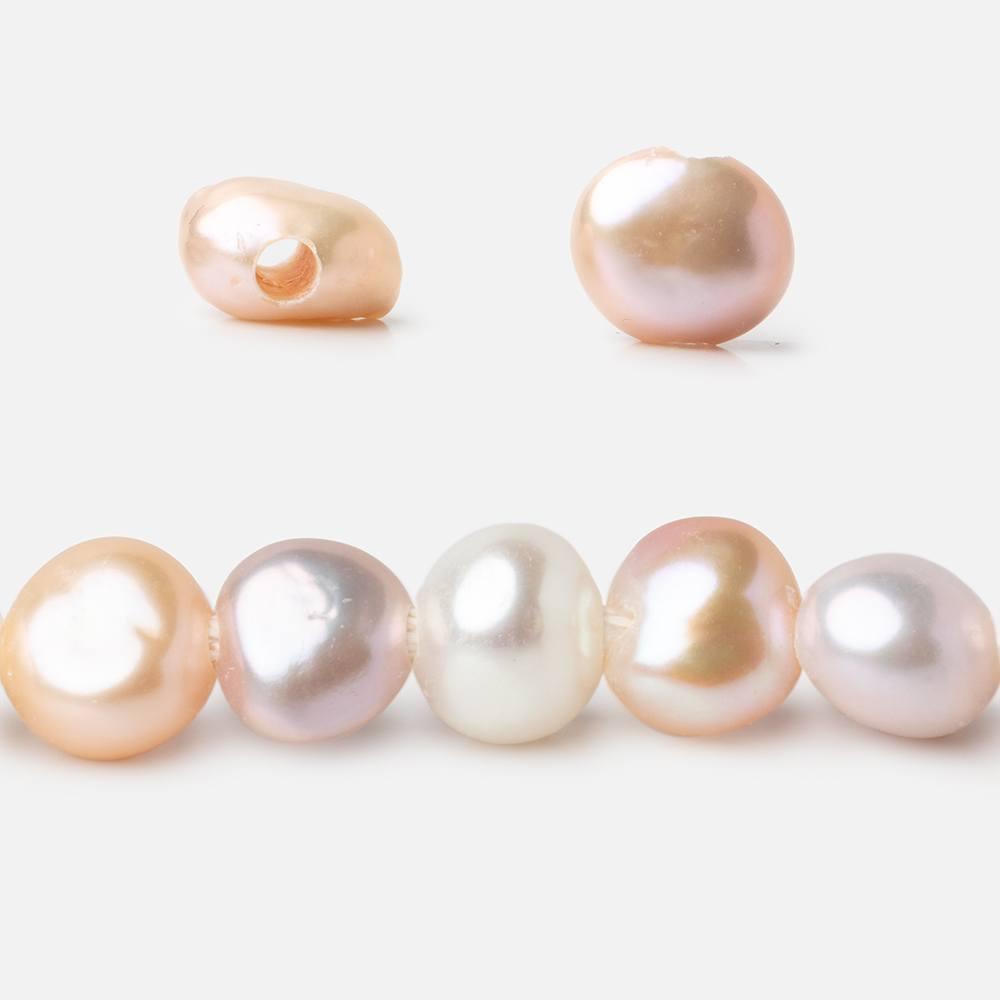 10-11mm Tri-Color Baroque Large Hole Pearls 10 beads by The Bead Traders