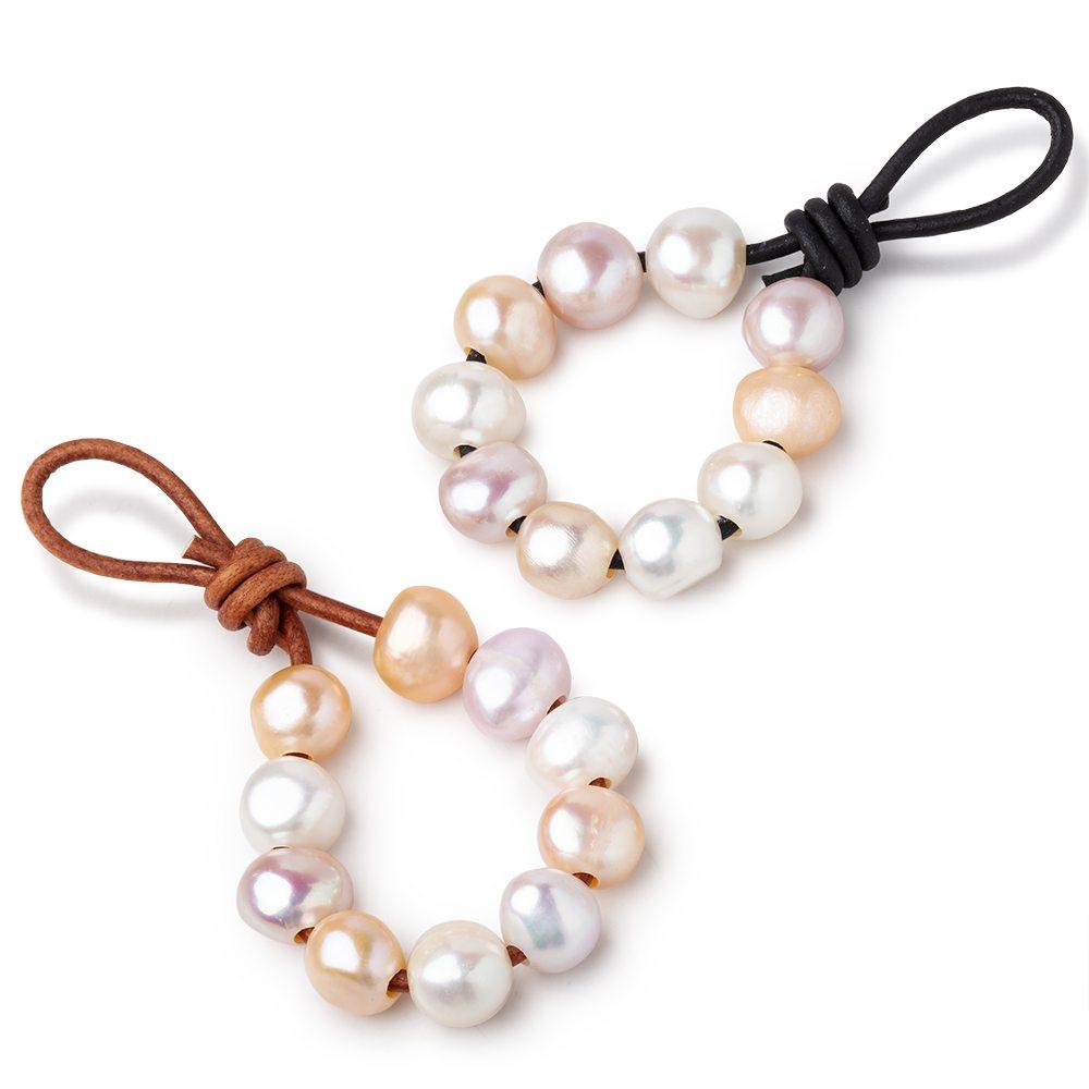 10-11mm Tri-Color Baroque Large Hole Pearls 10 beads by The Bead Traders