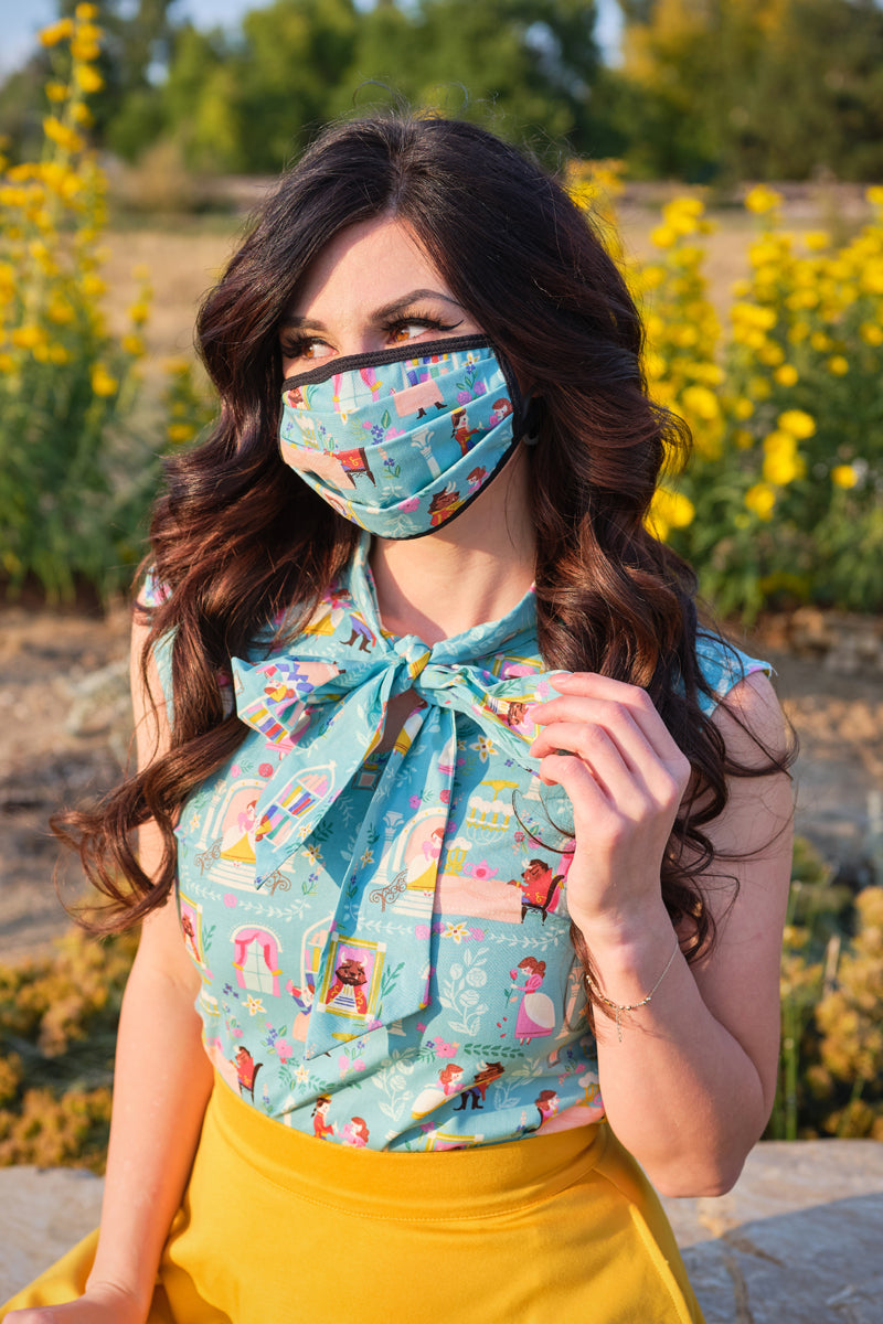 Beauty & the Beast Reversible Cotton Mask by Retrolicious