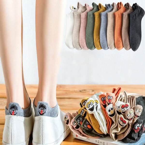 10-Pack: Embroidered Expression Women Socks by DailySale