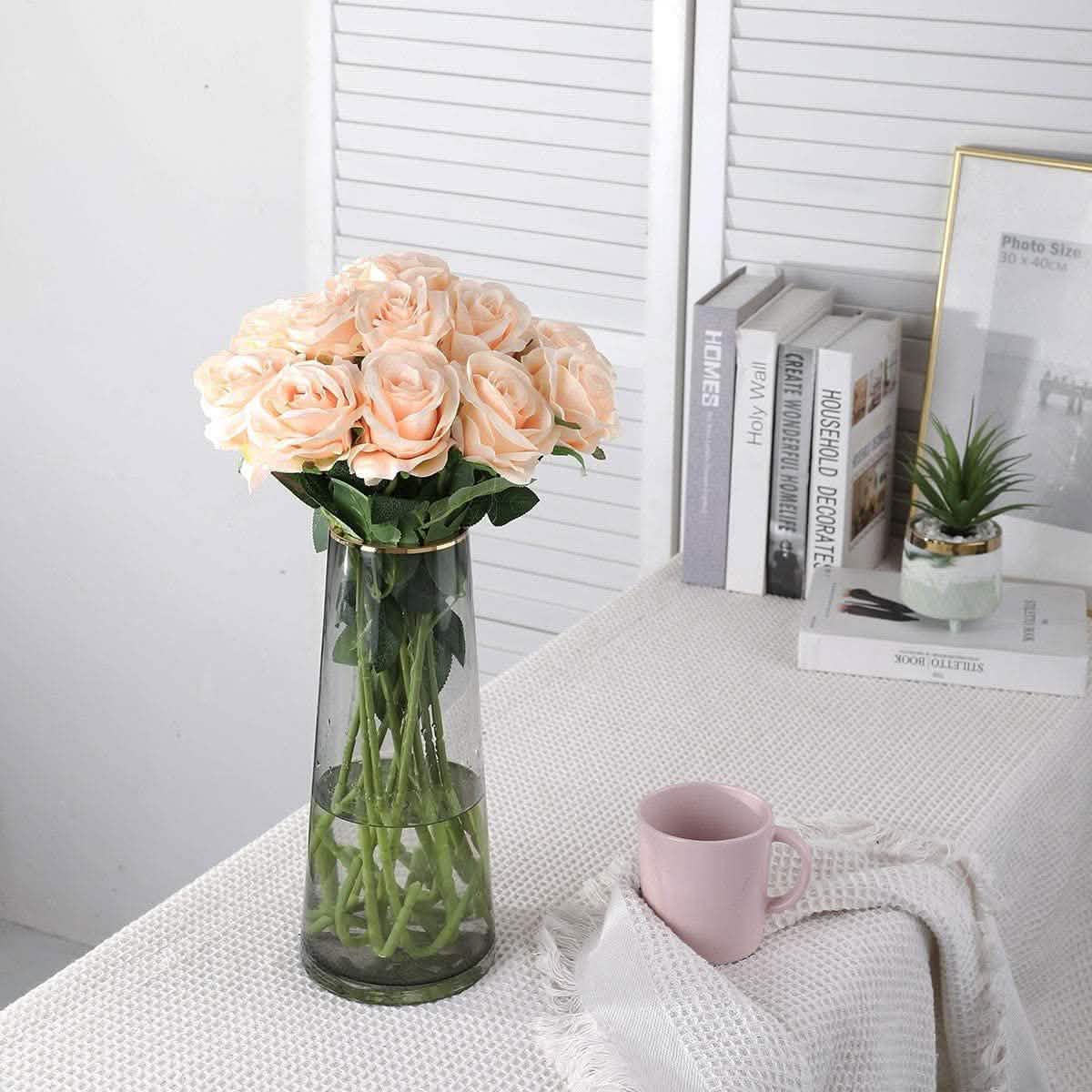 10-Pack: Nubry Artificial Silk Rose Flower Bouquet by DailySale