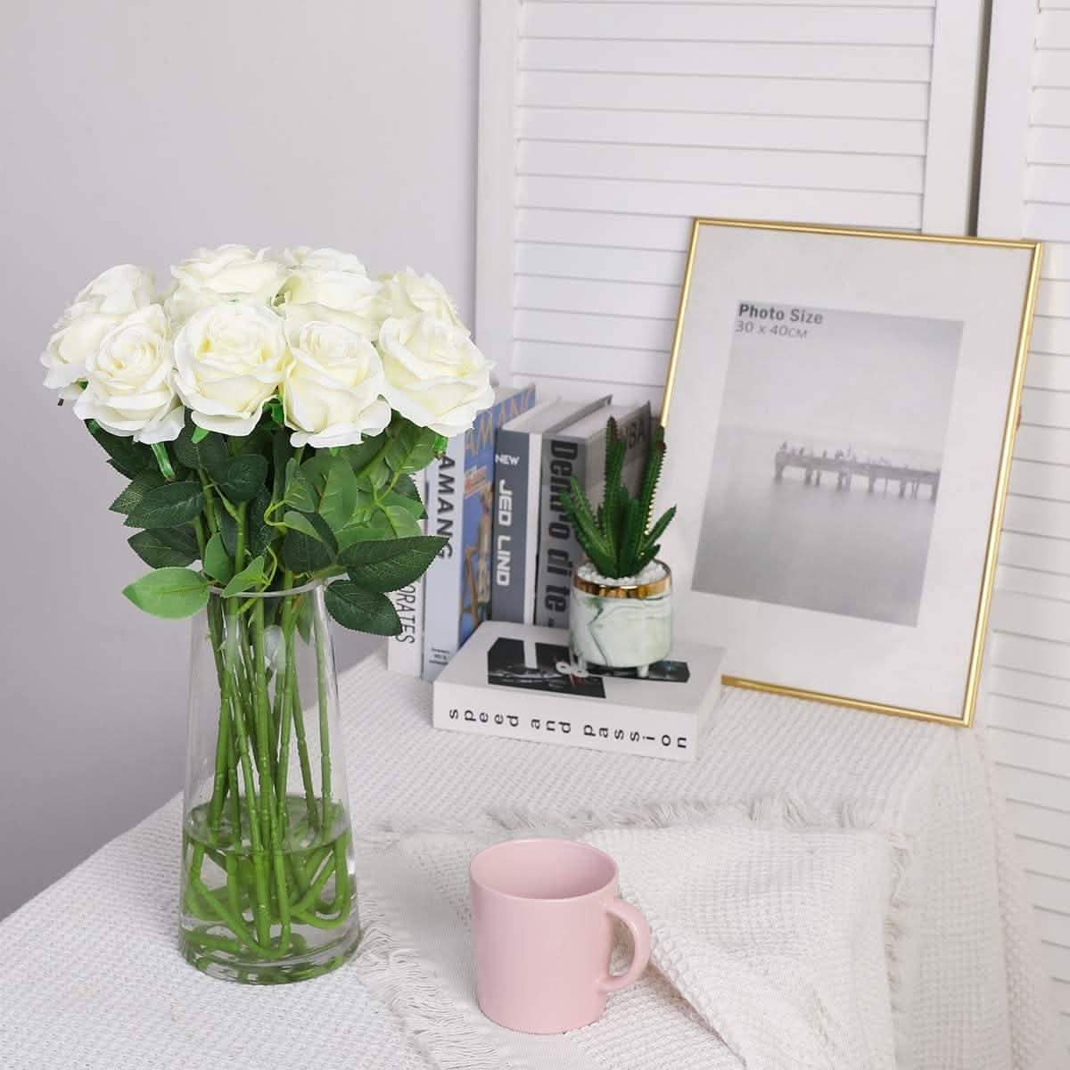 10-Pack: Nubry Artificial Silk Rose Flower Bouquet by DailySale