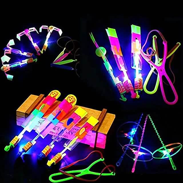 10-Piece: Amazing Led Light Arrow Rocket Helicopter Flying Toy by DailySale