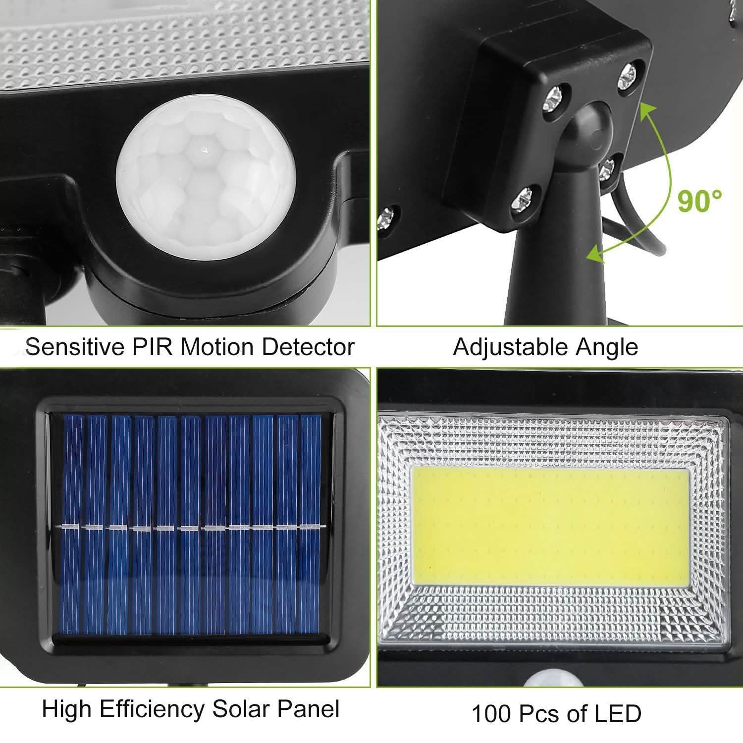 100 LED Solar Powered Wall Lights Outdoor by DailySale