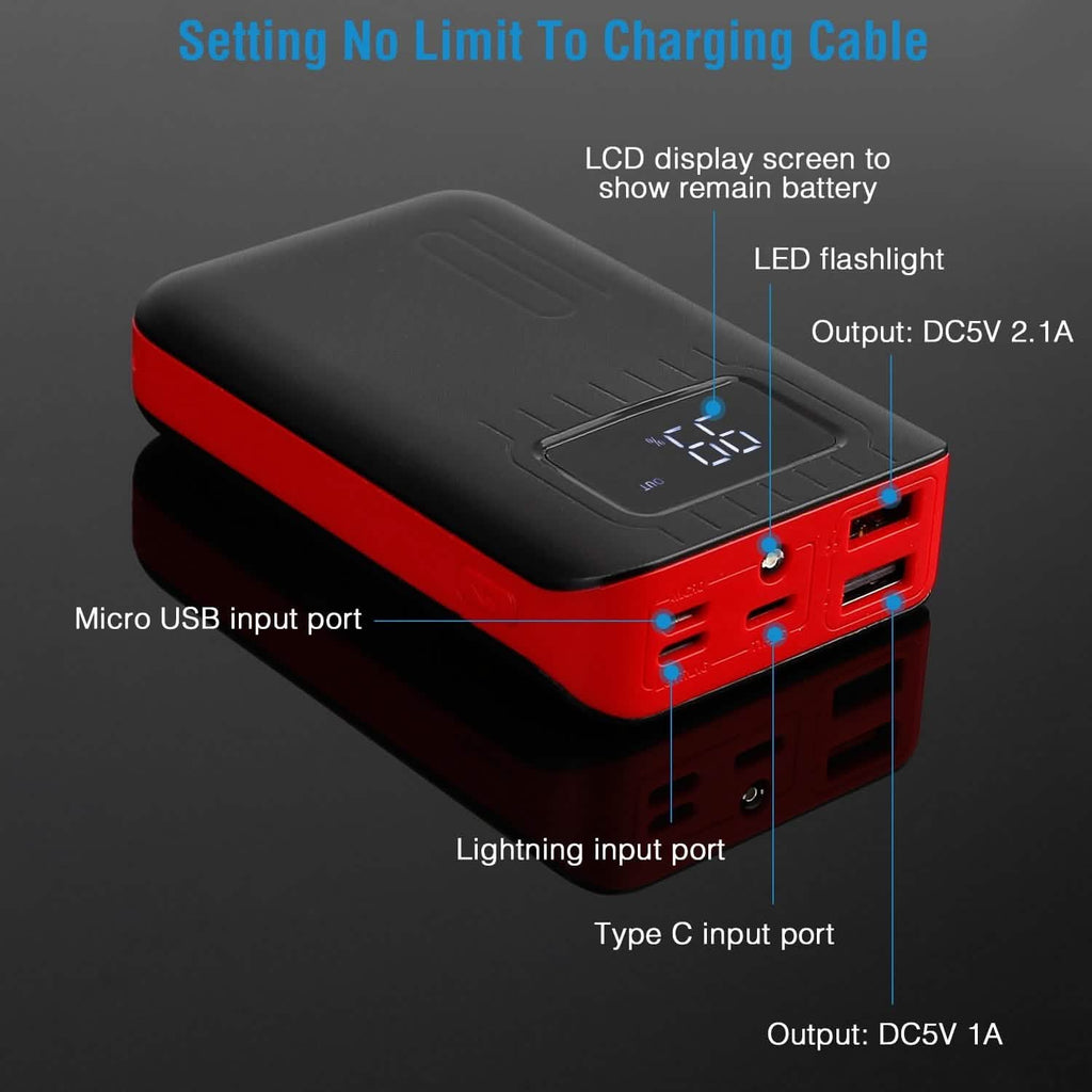 10000 mAh Portable Powerbank Dual USB Charger Port with LCD Display by DailySale