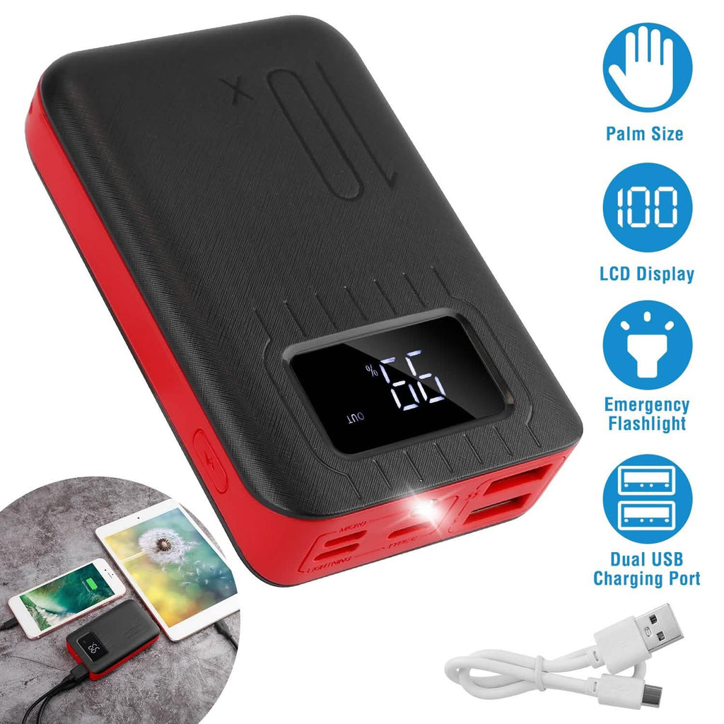 10000 mAh Portable Powerbank Dual USB Charger Port with LCD Display by DailySale