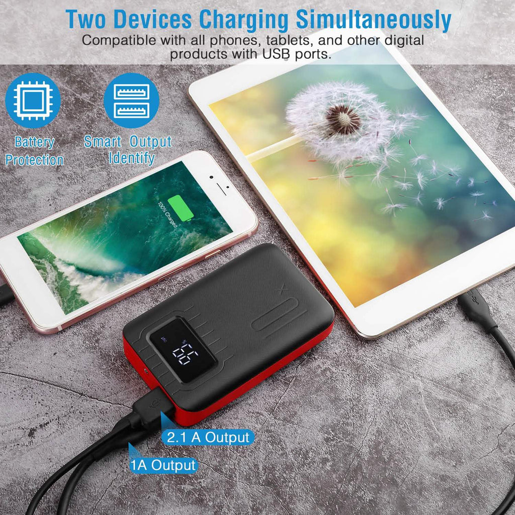 10000 mAh Portable Powerbank Dual USB Charger Port with LCD Display by DailySale