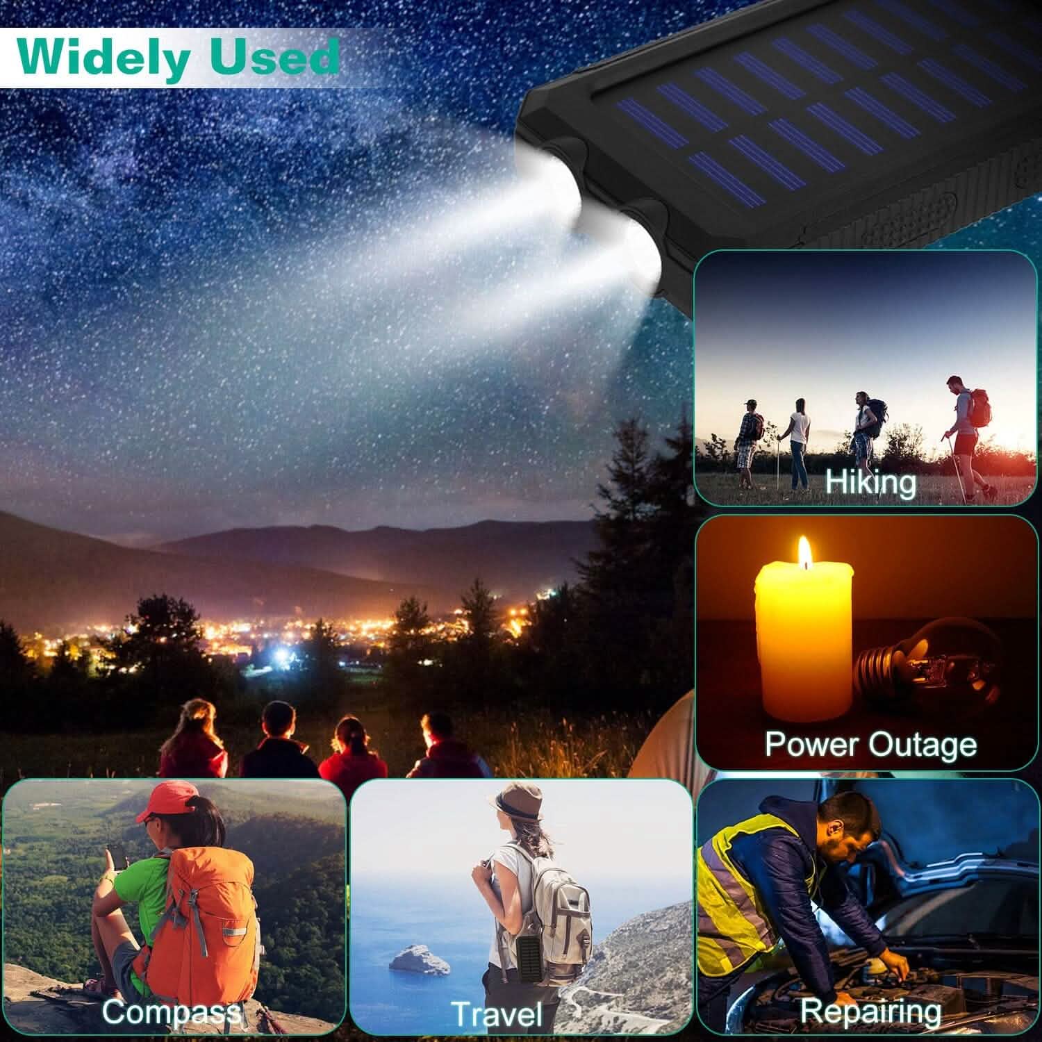 10000mAh Solar Power Bank External Battery Pack by DailySale