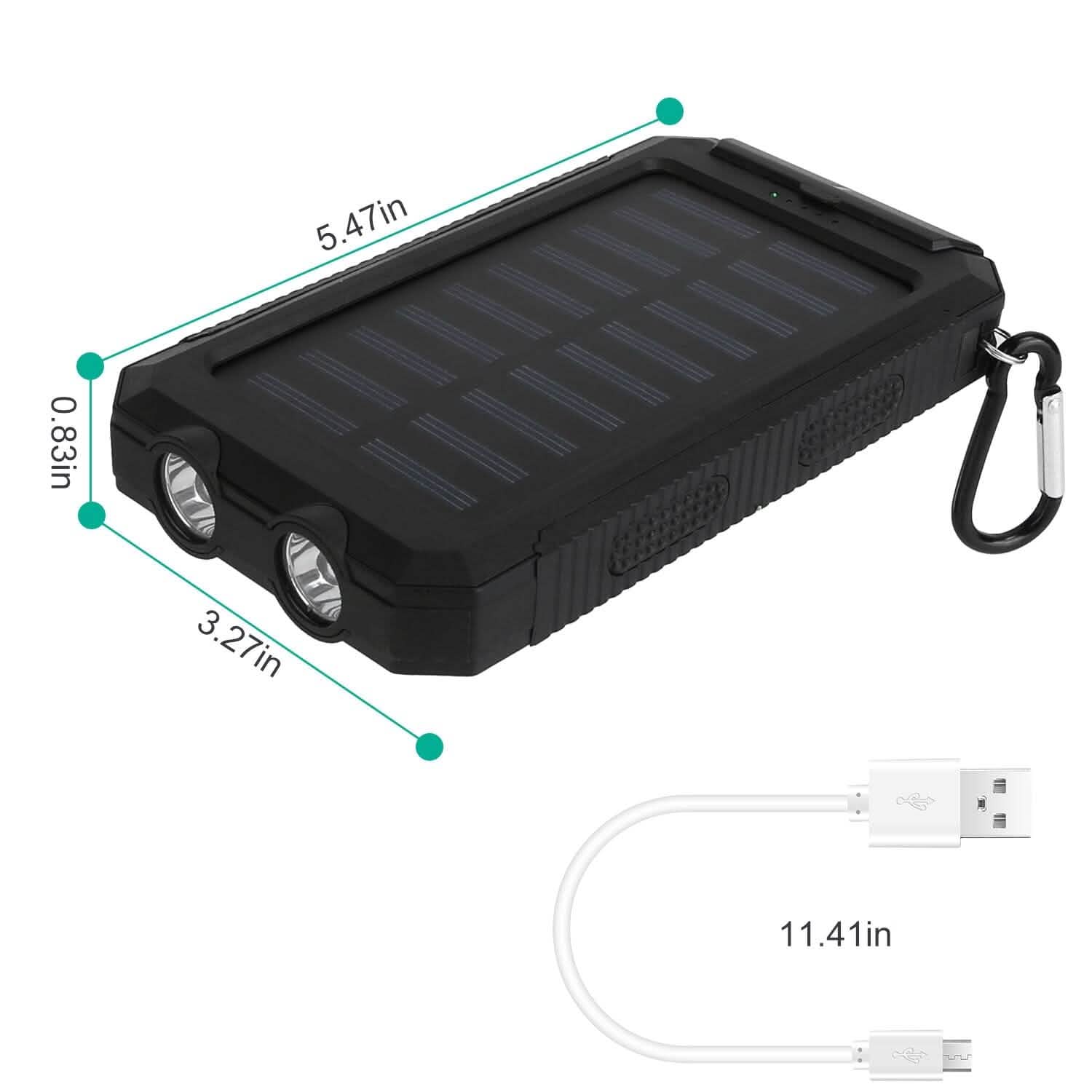 10000mAh Solar Power Bank External Battery Pack by DailySale