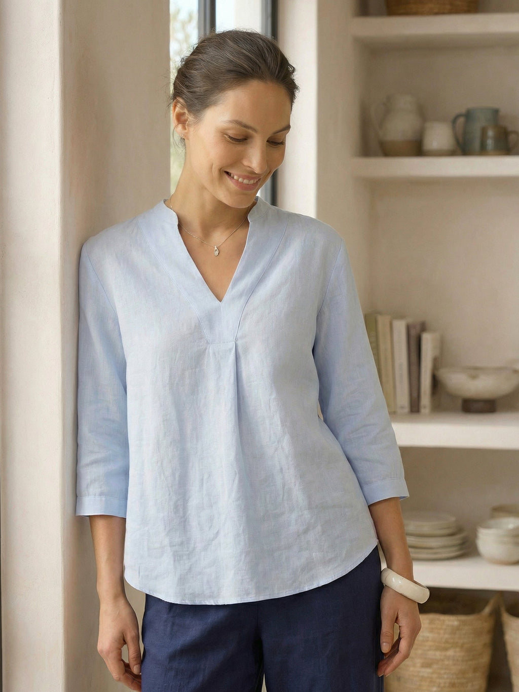 100% Linen Dress Shirt JOANNA by LINTICO