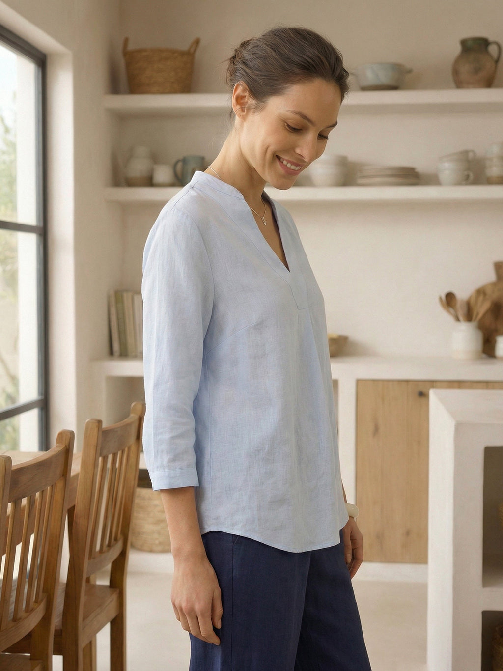 100% Linen Dress Shirt JOANNA by LINTICO