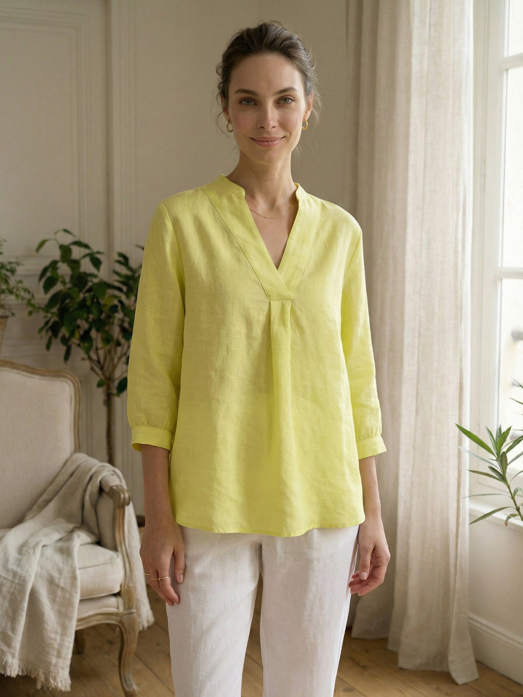 100% Linen Dress Shirt JOANNA by LINTICO
