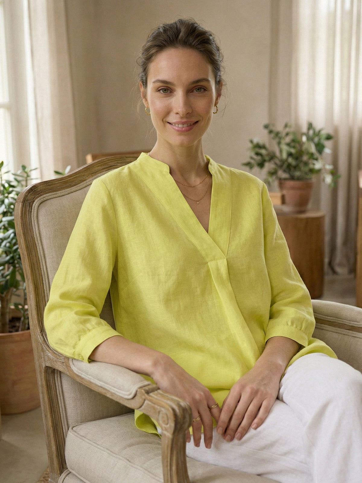 100% Linen Dress Shirt JOANNA by LINTICO