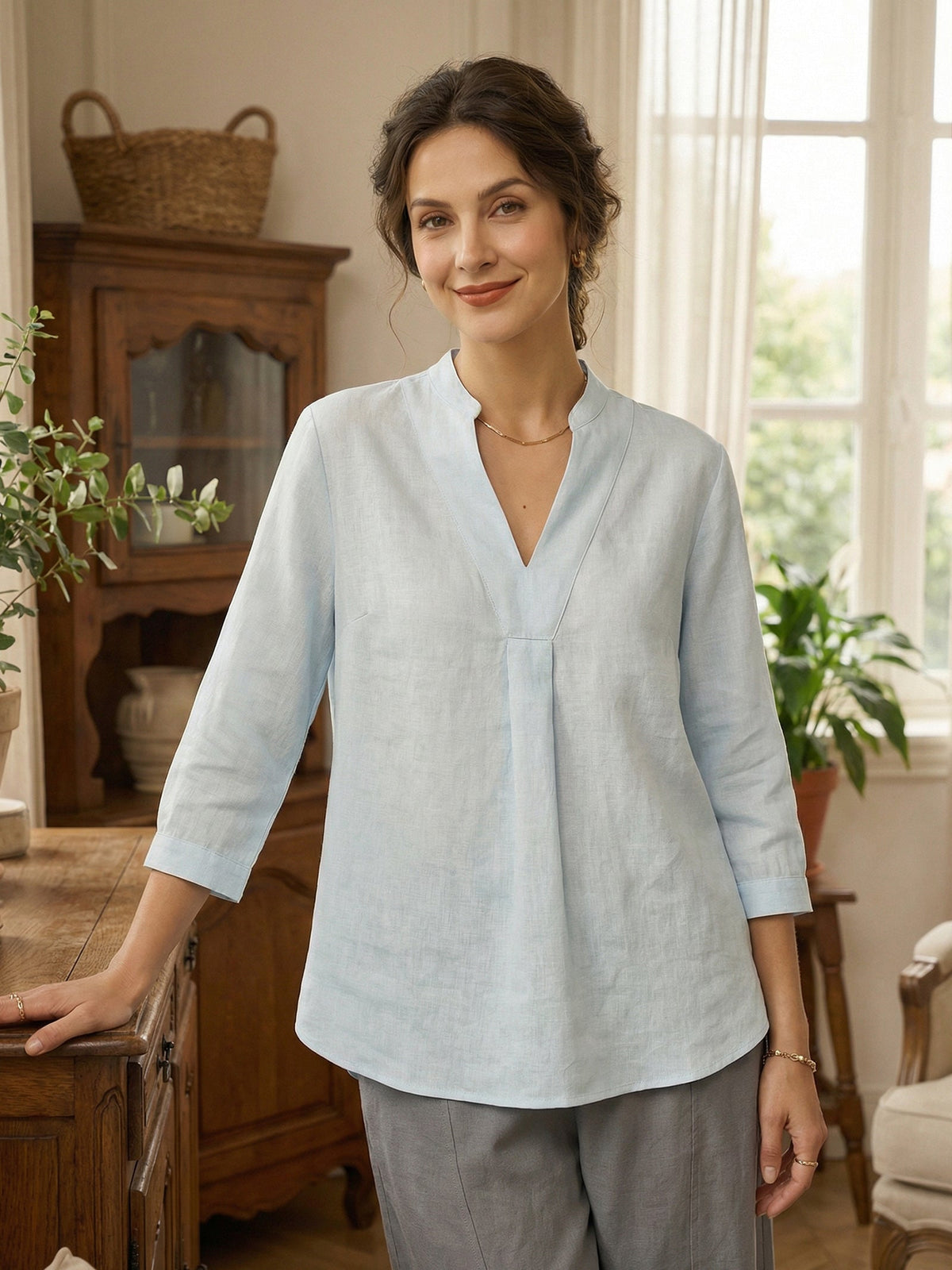 100% Linen Dress Shirt JOANNA by LINTICO