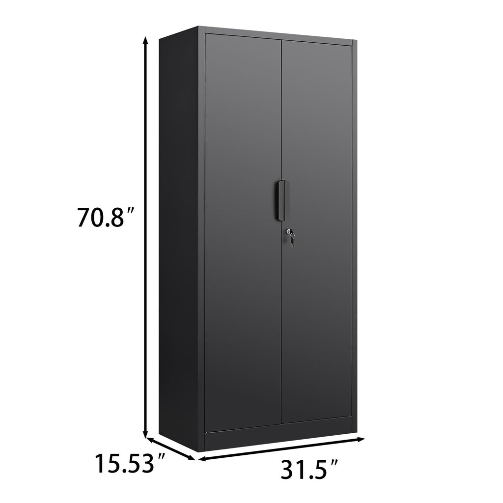 2 Door File Cabinet With Lock, 4 Adjustable Shelves, Heavy-Duty by Unique Piece Furniture