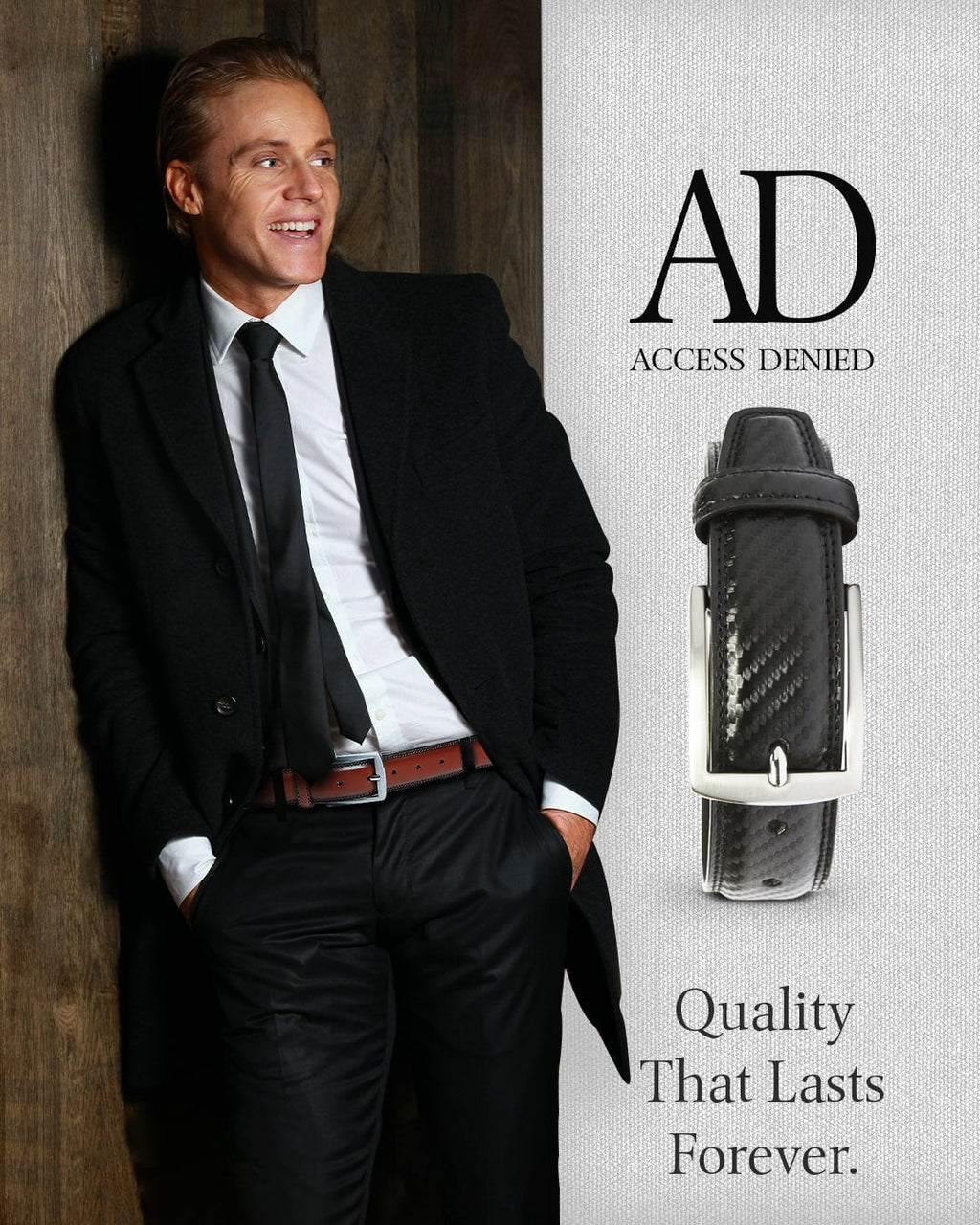Genuine Leather Belt for Men – Zinc Alloy Buckle, 1.25" Strap by Access Accessories