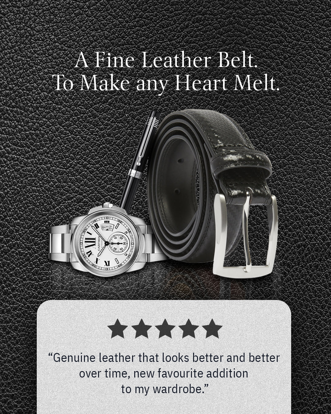 Genuine Leather Belt for Men – Zinc Alloy Buckle, 1.25" Strap by Access Accessories