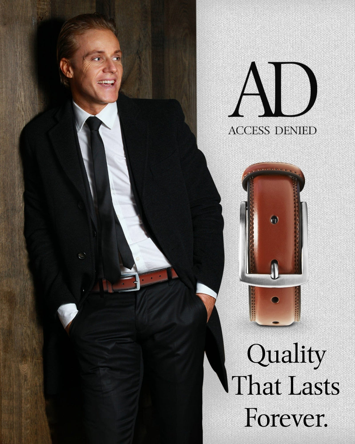 Genuine Leather Belt for Men – Zinc Alloy Buckle, 1.25" Strap by Access Accessories