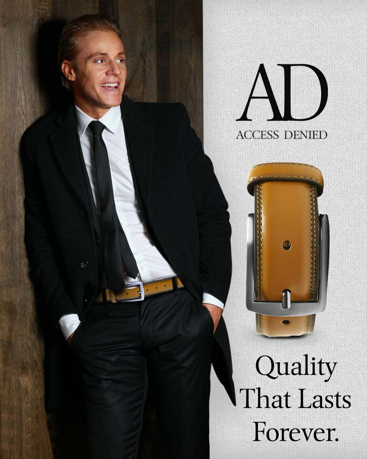 Genuine Leather Belt for Men – Zinc Alloy Buckle, 1.25" Strap by Access Accessories