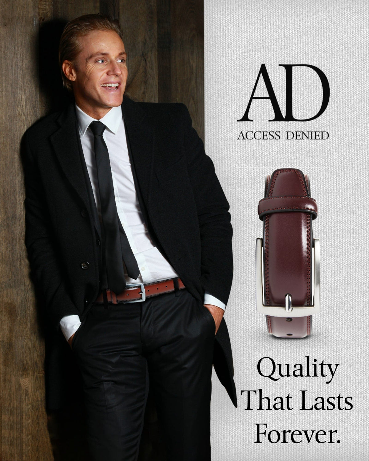 Genuine Leather Belt for Men – Zinc Alloy Buckle, 1.25" Strap by Access Accessories
