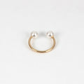 925 Sterling Silver Pearl Open Ring Double Pearl Adjustable Ring for Women Girls by SHOMICOBOUTIQUE