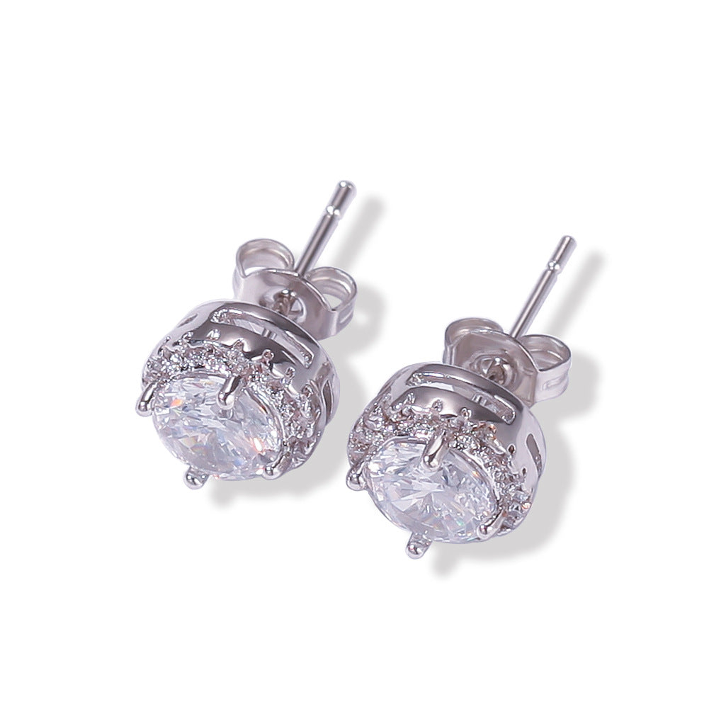 Hip Hop Four-Prong Black Zircon Earrings by nowadaysfashion
