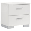 Felicity 2-drawer Nightstand White High Gloss by Unique Piece Furniture